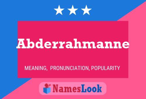 ملصق اسم Abderrahmanne