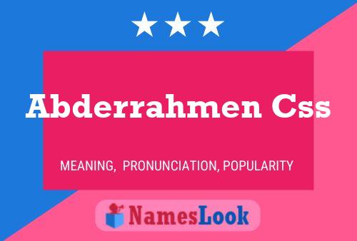 ملصق اسم Abderrahmen Css