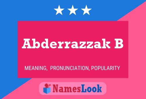 ملصق اسم Abderrazzak B