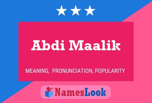 ملصق اسم Abdi Maalik