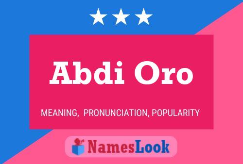 ملصق اسم Abdi Oro