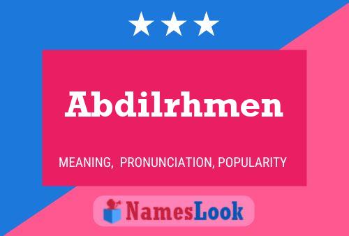 ملصق اسم Abdilrhmen