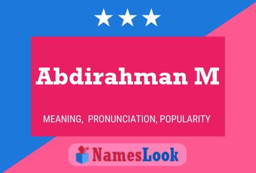 ملصق اسم Abdirahman M