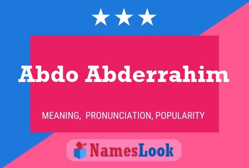 ملصق اسم Abdo Abderrahim