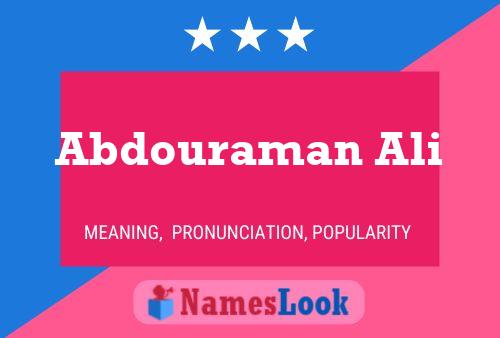 ملصق اسم Abdouraman Ali