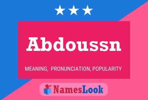 ملصق اسم Abdoussn