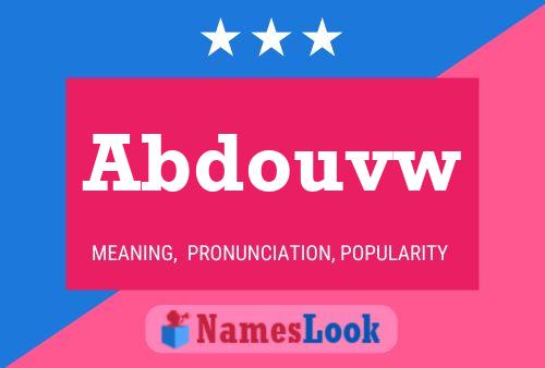 ملصق اسم Abdouvw