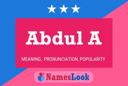 ملصق اسم Abdul A