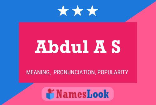 ملصق اسم Abdul A S