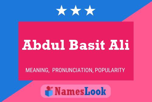 ملصق اسم Abdul Basit Ali