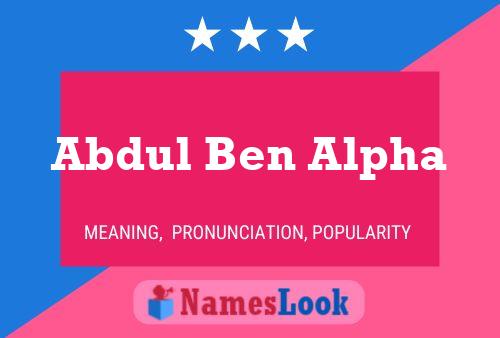 ملصق اسم Abdul Ben Alpha