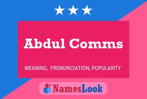 ملصق اسم Abdul Comms