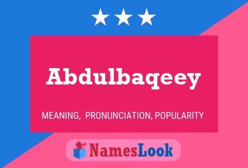 ملصق اسم Abdulbaqeey