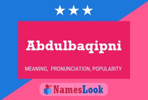 ملصق اسم Abdulbaqipni