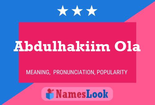 ملصق اسم Abdulhakiim Ola