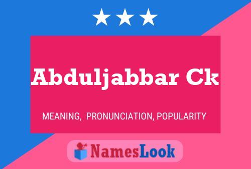 ملصق اسم Abduljabbar Ck