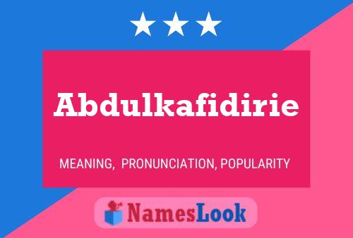 ملصق اسم Abdulkafidirie