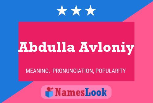 ملصق اسم Abdulla Avloniy