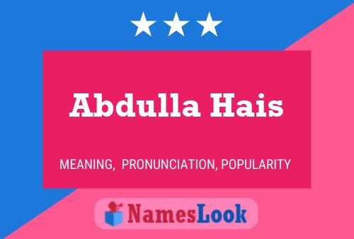 ملصق اسم Abdulla Hais