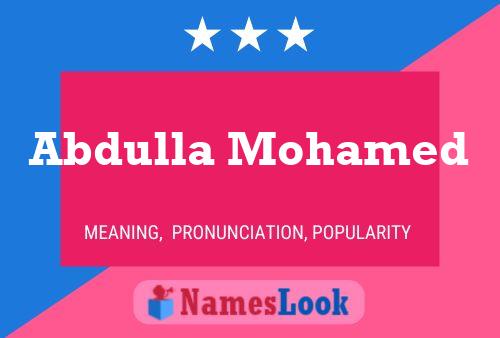 ملصق اسم Abdulla Mohamed