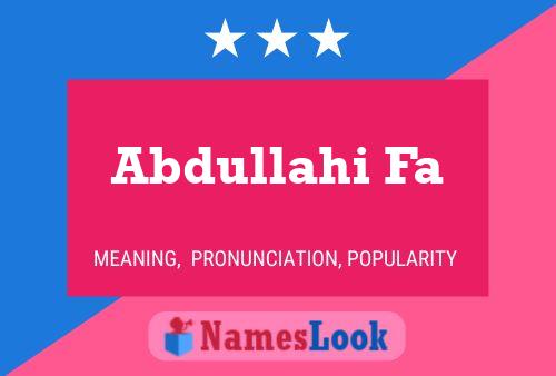 ملصق اسم Abdullahi Fa