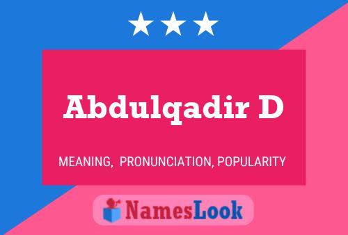 ملصق اسم Abdulqadir D