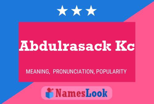 ملصق اسم Abdulrasack Kc