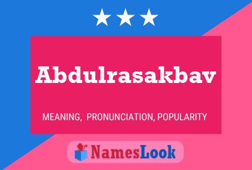 ملصق اسم Abdulrasakbav