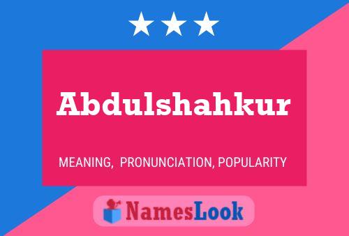 ملصق اسم Abdulshahkur