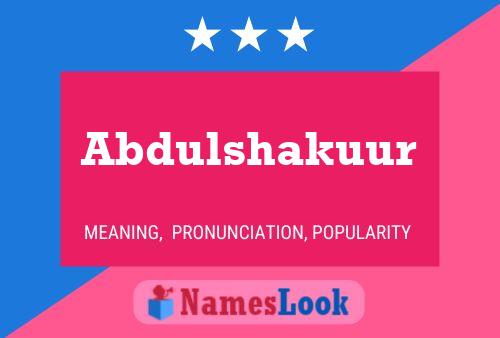 ملصق اسم Abdulshakuur