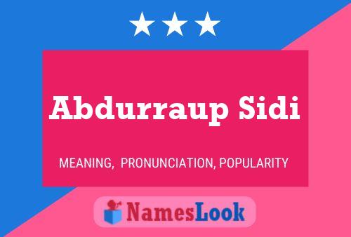 ملصق اسم Abdurraup Sidi