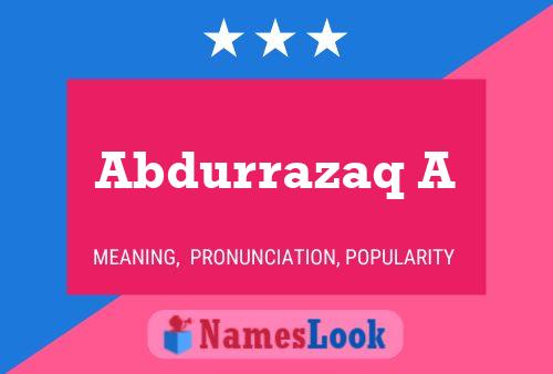 ملصق اسم Abdurrazaq A