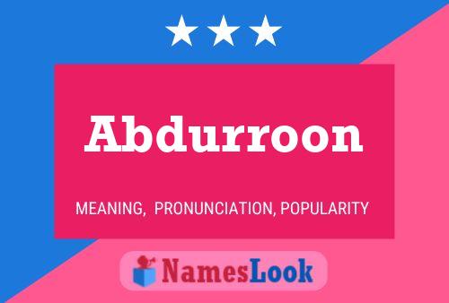 ملصق اسم Abdurroon