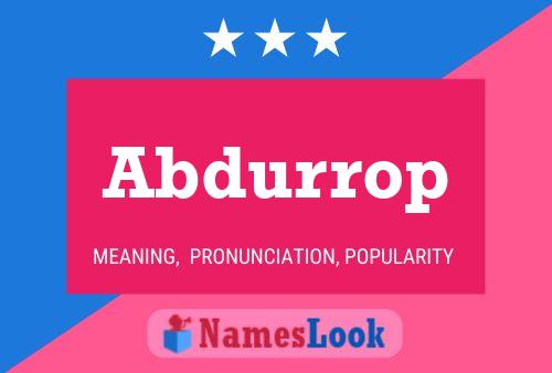 ملصق اسم Abdurrop