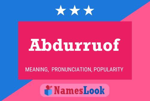 ملصق اسم Abdurruof