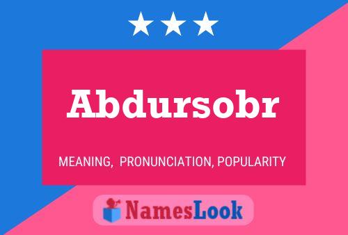 ملصق اسم Abdursobr