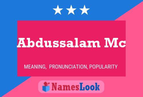 ملصق اسم Abdussalam Mc