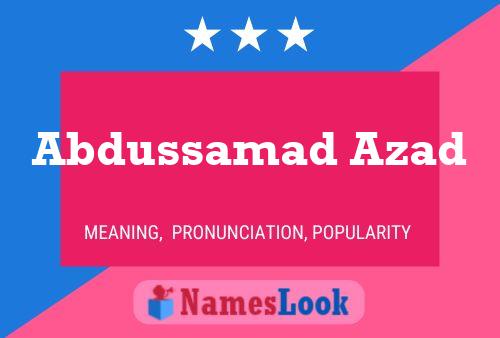 ملصق اسم Abdussamad Azad