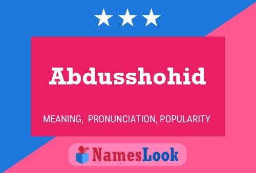 ملصق اسم Abdusshohid