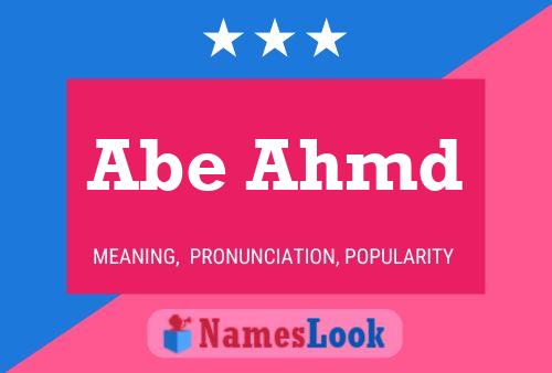 ملصق اسم Abe Ahmd