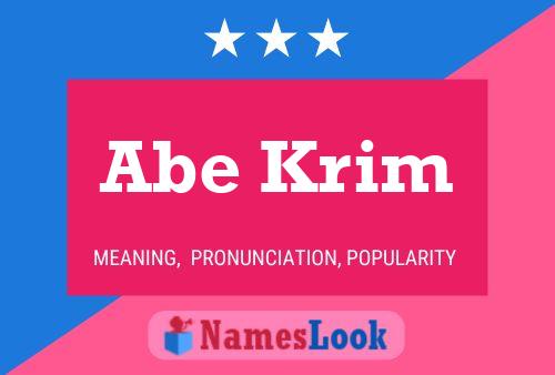 ملصق اسم Abe Krim