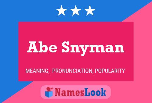 ملصق اسم Abe Snyman