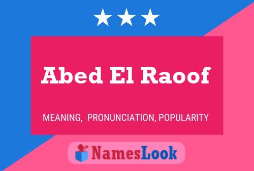 ملصق اسم Abed El Raoof