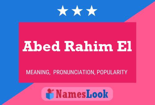 ملصق اسم Abed Rahim El