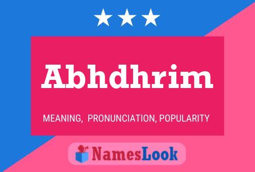 ملصق اسم Abhdhrim