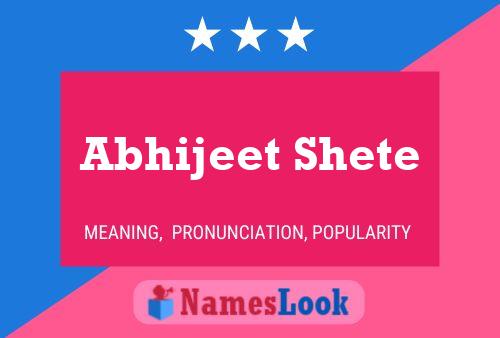 ملصق اسم Abhijeet Shete