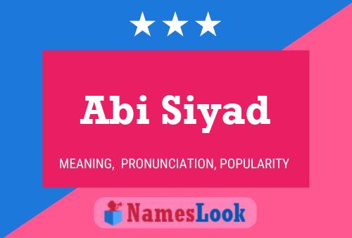 ملصق اسم Abi Siyad