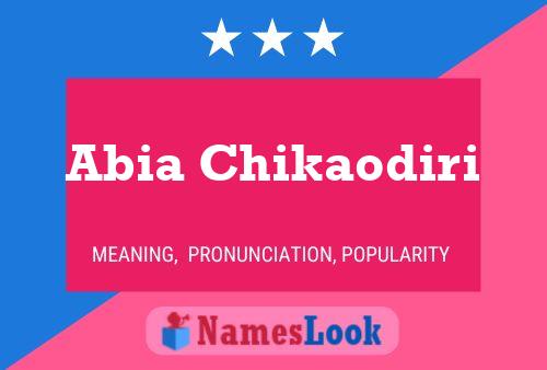 ملصق اسم Abia Chikaodiri