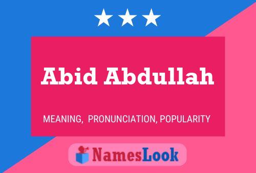 ملصق اسم Abid Abdullah