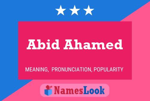 ملصق اسم Abid Ahamed